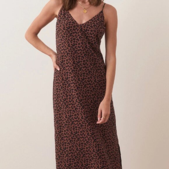 Marine Layer Gabrielle Slip Dress Leopard Size S NWOT - Picture 2 of 6